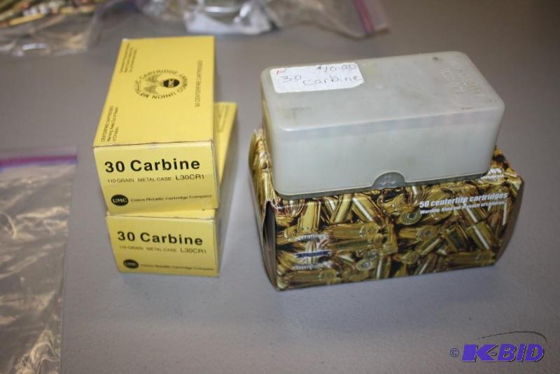 lot 271 image: Miscellaneous 30 Carbine ammo app. 190 ct....