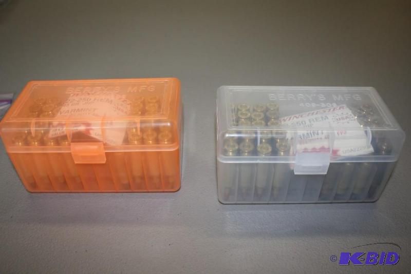 lot 292 image: Lot of (2) items Winchester 22-250 ammo, app...