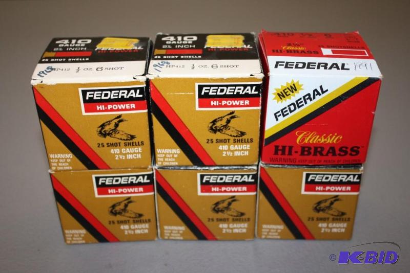 lot 293 image: Federal .410 Gauge shotgun shells 2 12"...