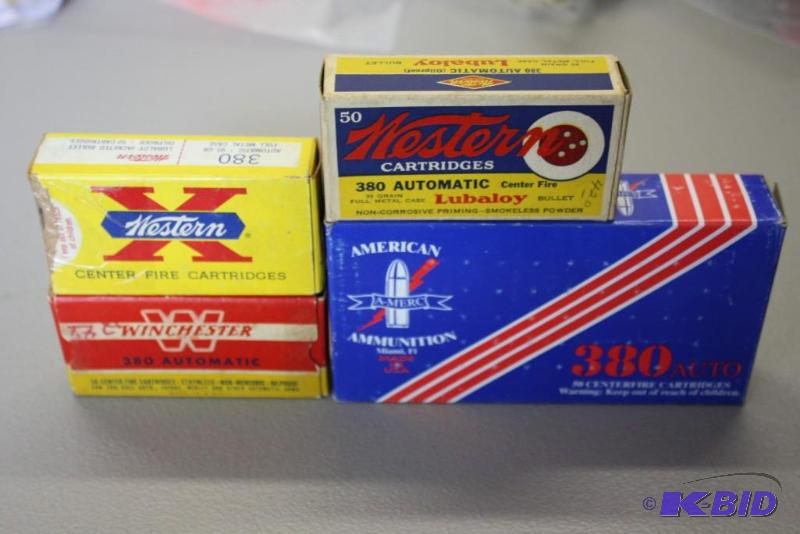 lot 315 image: Miscellaneous 380 Auto ammo app. 200 ct....