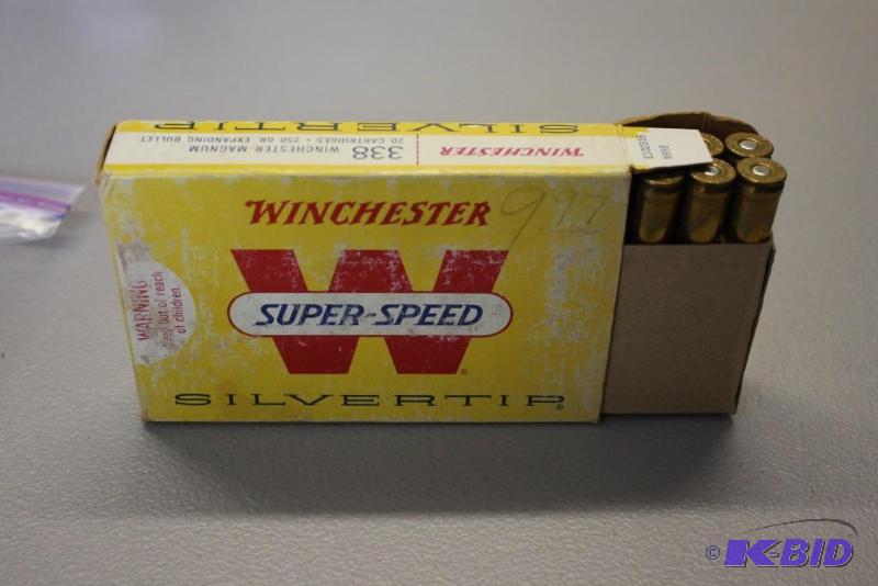 lot 320 image: Winchester 338 Silvertip Magnum app. 20 ct....