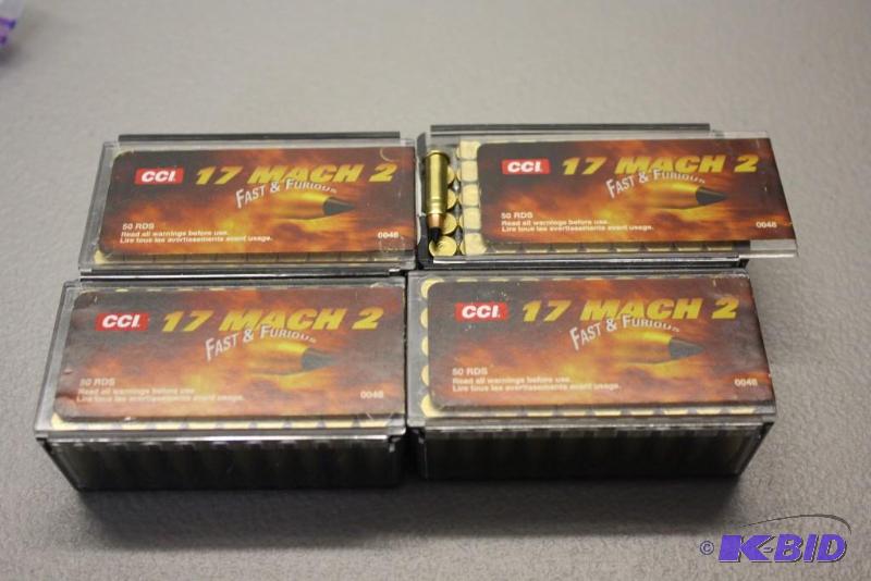 lot 321 image: CCI 17 Mach 2 ammo app. 200 ct....