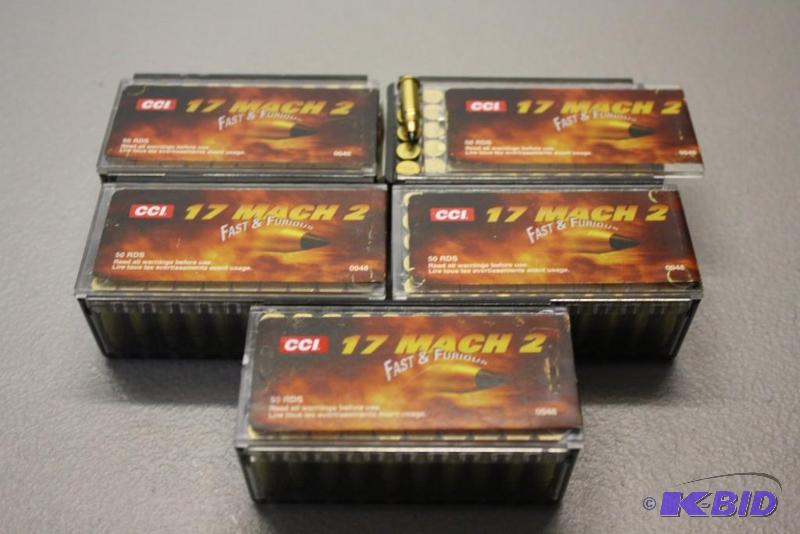 lot 326 image: CCI 17 Mach 2 ammo app. 250 ct....