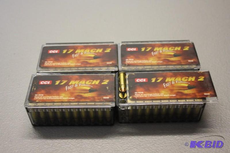 lot 327 image: CCI 17 Mach 2 ammo app. 200 ct....