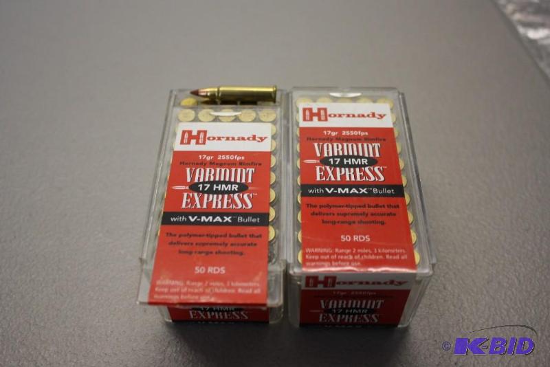 lot 329 image: Hornady 17 HMR Varmint Express app. 100 ct....