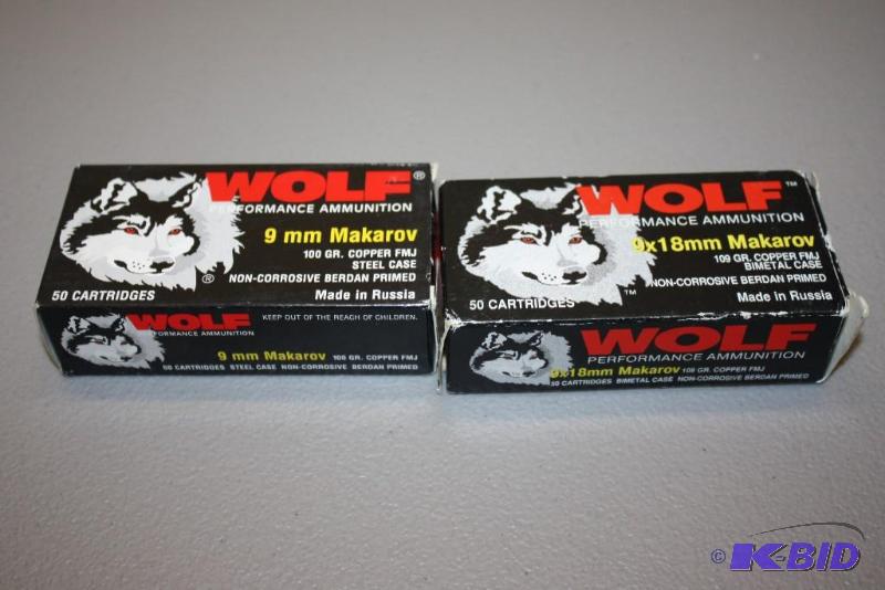lot 337 image: Wolf Performance Ammunition 9 mm Makarovl ap...