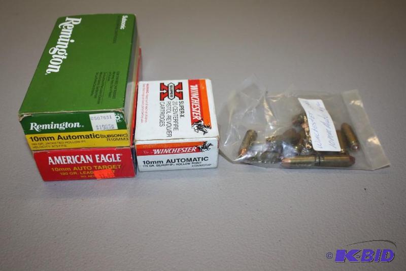 lot 343 image: Lot of (3) items Remington 10mm, app. 50 ct...