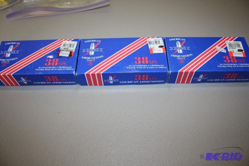 lot 354 image: American Ammunition 38 Special app. 150 ct....