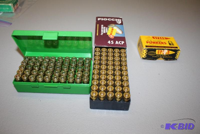 lot 382 image: Miscellaneous 45 ACP ammo app. 115 ct....
