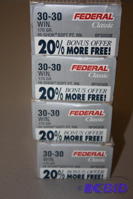 lot 403 image: Federal 30-30 Winchester app. 100 ct....