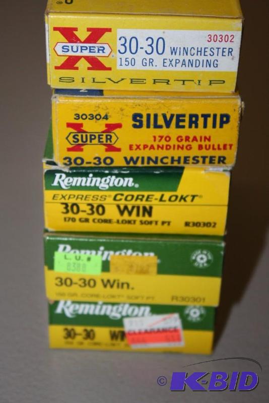 lot 404 image: Box lot of (5) items Miscellaneous 30-30 Win...