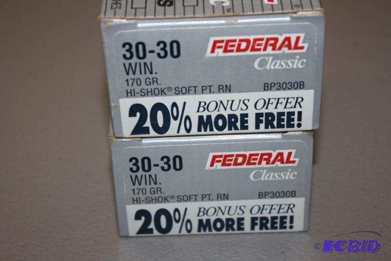 lot 406 image: Federal 30-30 Winchester app. 50 ct....