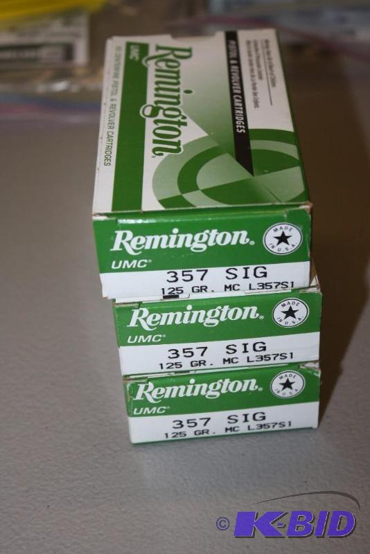 lot 410 image: Remington 357 SIG ammo app. 150 ct....