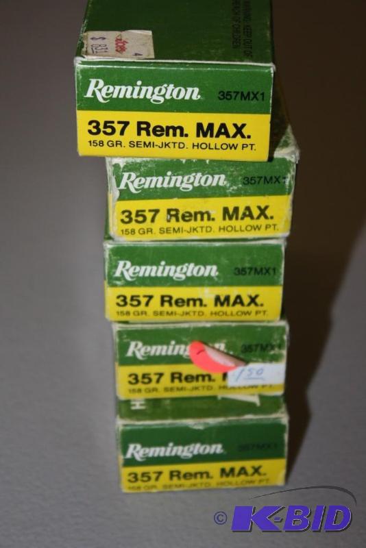 lot 412 image: Remington 357 High Velocity Rem Max ammo app...