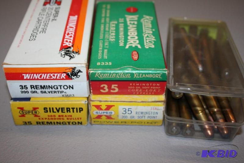 lot 449 image: Miscellaneous 35 Remington ammo app. 100 ct....