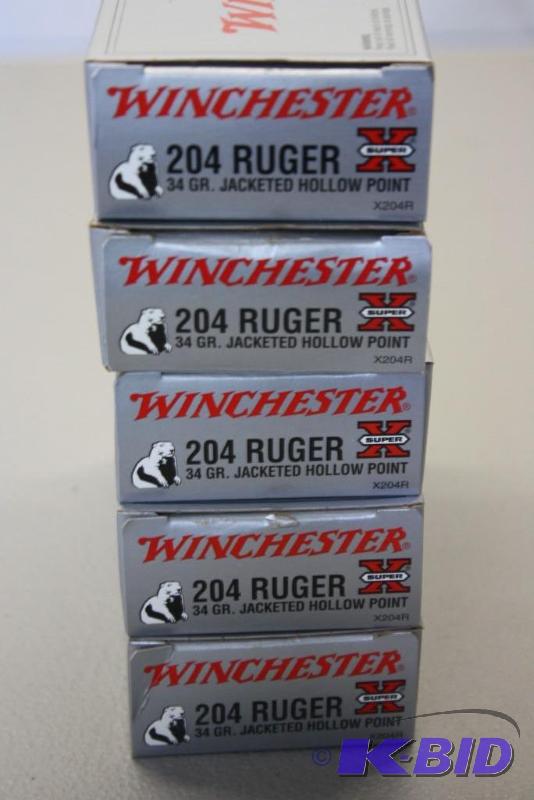 lot 473 image: Winchester 204 Ruger Jacketed Hollowpoint ap...