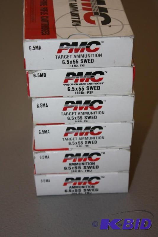 lot 503 image: Box Lot of (6) Including PMC 6.5 x 55mm swed...