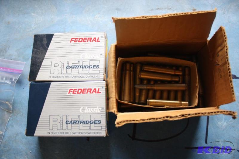 lot 51 image: Federal and miscelanious 30-06 ammo app. 90 ...