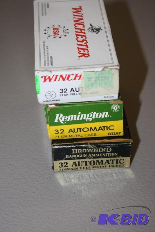 lot 519 image: Box Lot of (3) Including .32 Auto, App. 140...