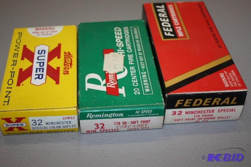 lot 524 image: Box Lot of (3) Including 32 Winchester Speci...
