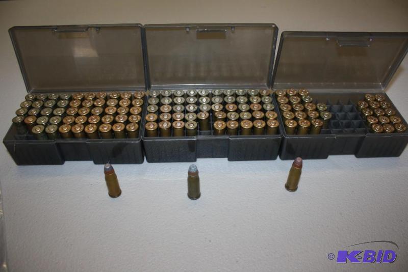 lot 526 image: Plastic Ammo Case of (3) Including .44 Rem. ...