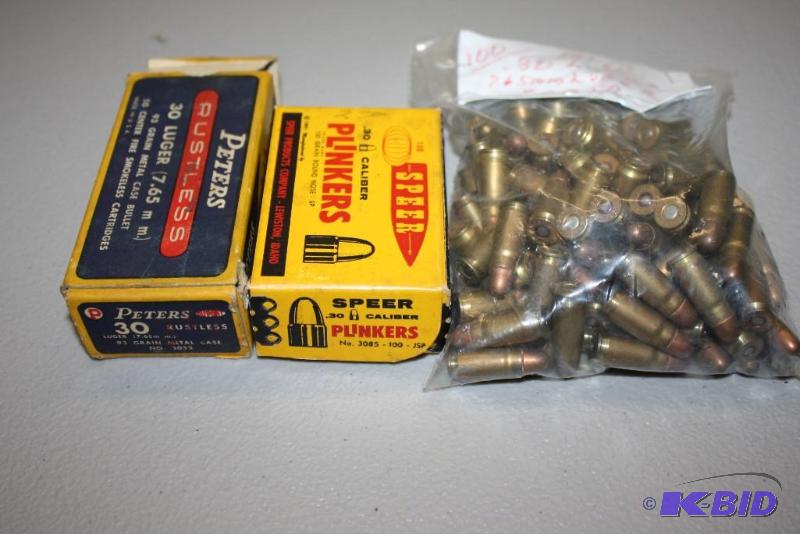 lot 541 image: Miscellaneous 30 Luger 7.65mm ammo app. 120 ...