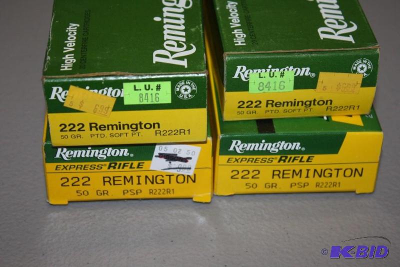 lot 551 image: Miscellaneous 222 Remington ammo app. 80 ct....