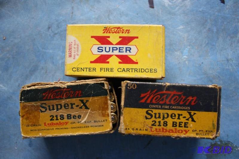 lot 61 image: Remington Super-X Western 218 Bee ammo app. ...