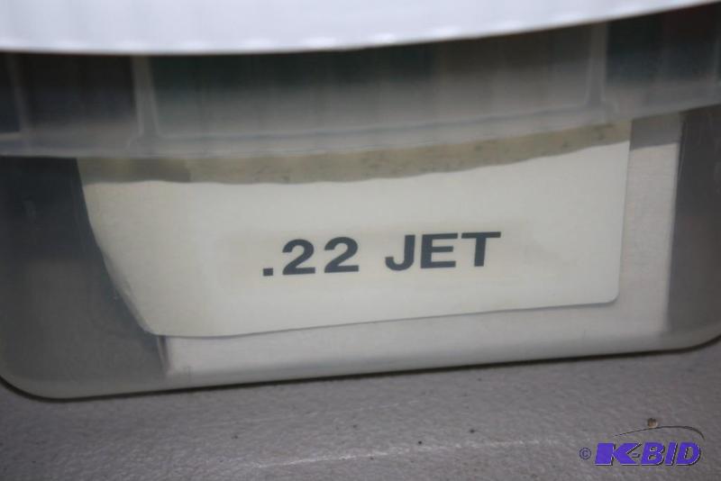 lot 617 image: Bin of .22 Winchester Jet casings app. 475 c...