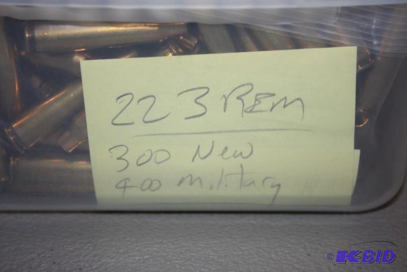 lot 618 image: Bin lot including 223 Remington casings, new...