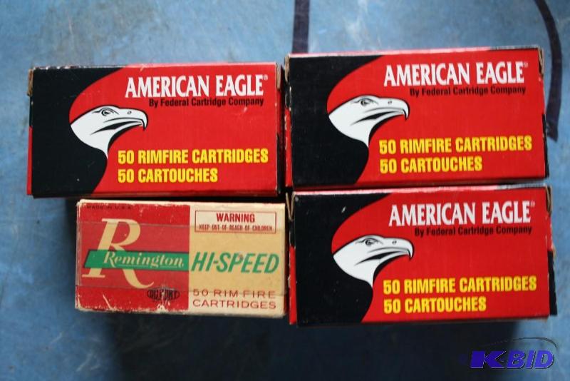 lot 63 image: American Eagle .22 ammo app 150 ct. Remingto...