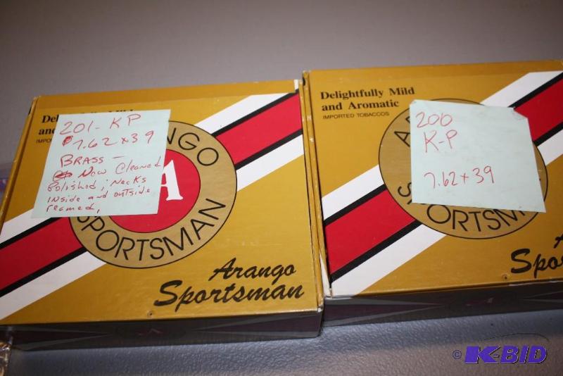 lot 634 image: Box Lot of (2) including 7.62 x 39 casings a...
