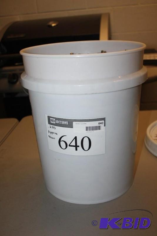 lot 640 image: Bucket of .223 casings app. 4000 ct....