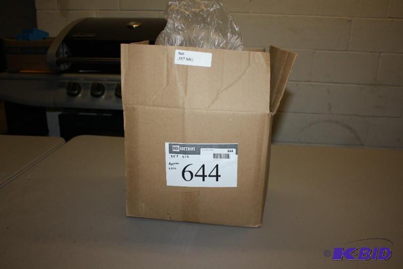 lot 644 image: Box of .357 SIG casings app. 2500 ct....