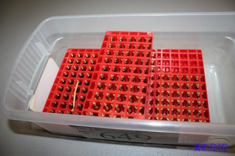 lot 649 image: Bin of 7.62 x 39 casings app. 175 ct....