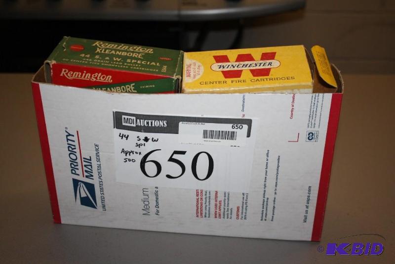 lot 650 image: Box lot of 44 S&ampW Special casings app. 5...