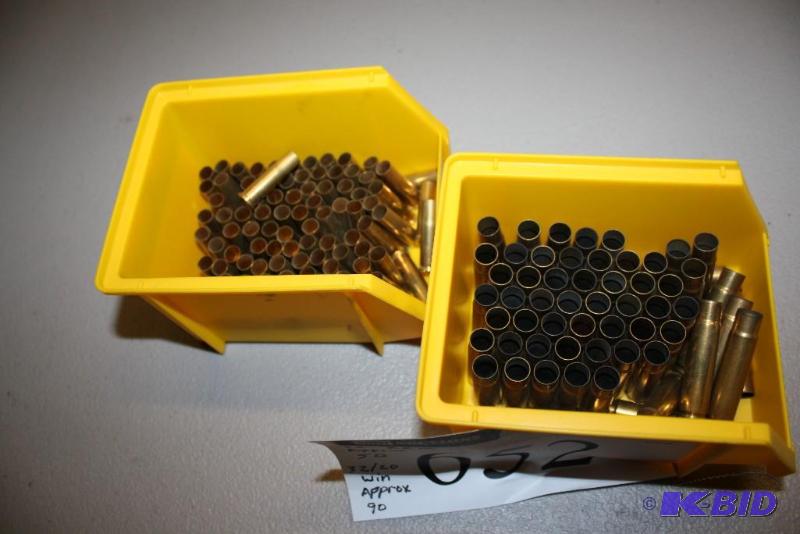 lot 652 image: Bin Lot of (2) Including 35 Remington casing...