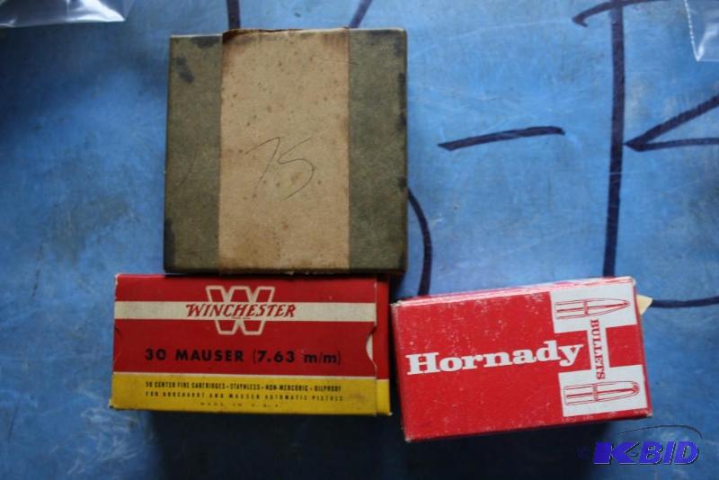 lot 66 image: Miscellaneous Mauser ammo app. 135 ct....