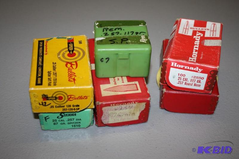 lot 682 image: Box Lot of (5) including .257 25 Cal 117 Gra...