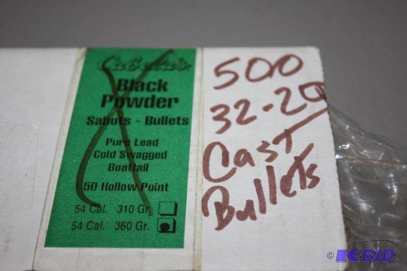 lot 685 image: Box of 32-20 Cast Bullets app. 500 ct....