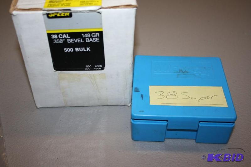 lot 694 image: Box Lot of (2) 38 Cal 148 Grain .358 bullets,...