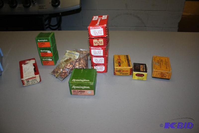 lot 697 image: Box Lot of (12) including 30 Cal 93 Grain bu...