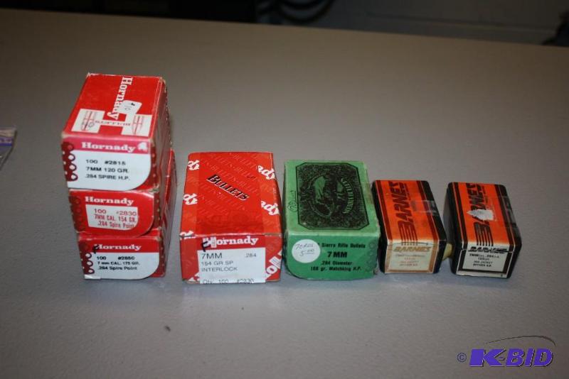 lot 698 image: Box Lot of (7) 7mm 154175125162 Grain bull...