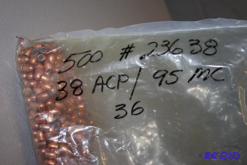 lot 702 image: Bag of 38 ACP 95 MC bullest app. 500 ct....