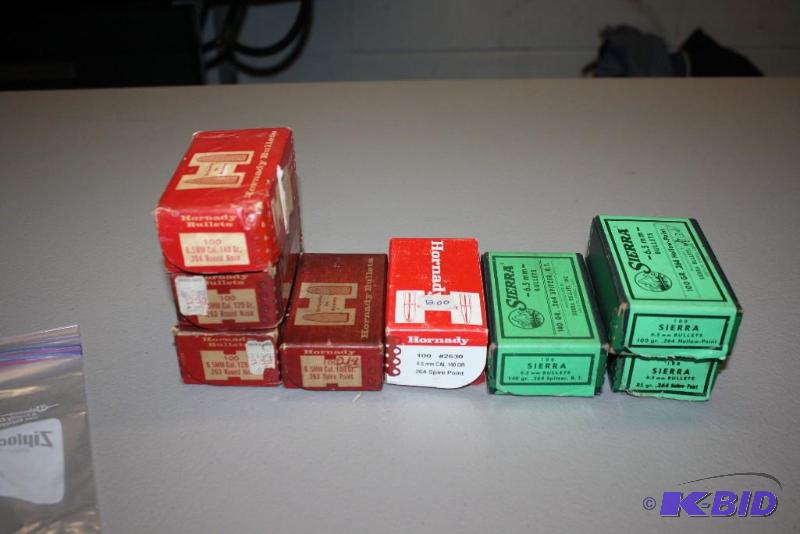 lot 705 image: Box Lot of (4) Including 6.5 mm bullets 2.6...