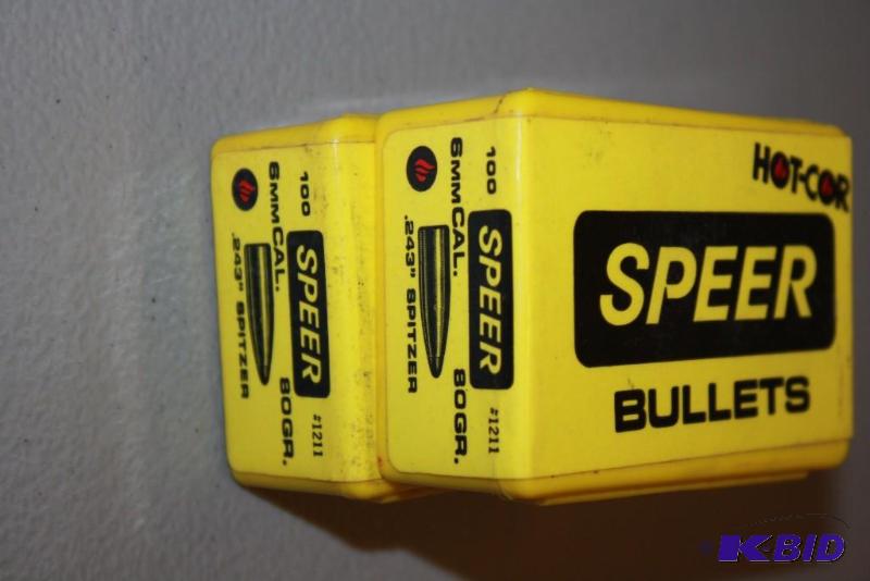 lot 709 image: Box Lot of (2) Speer Bullets 6 cal 80 Grain ....