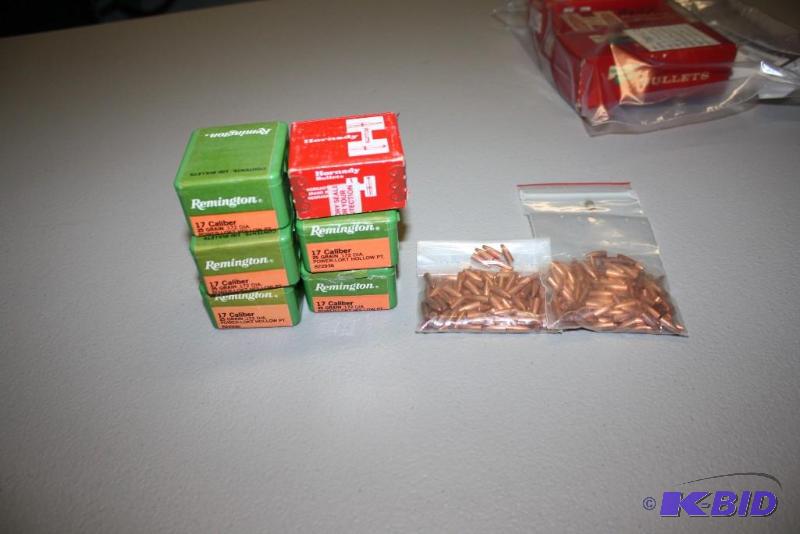 lot 720 image: Box Lot of (8) Miscellaneous Bullets 17 Cal ...