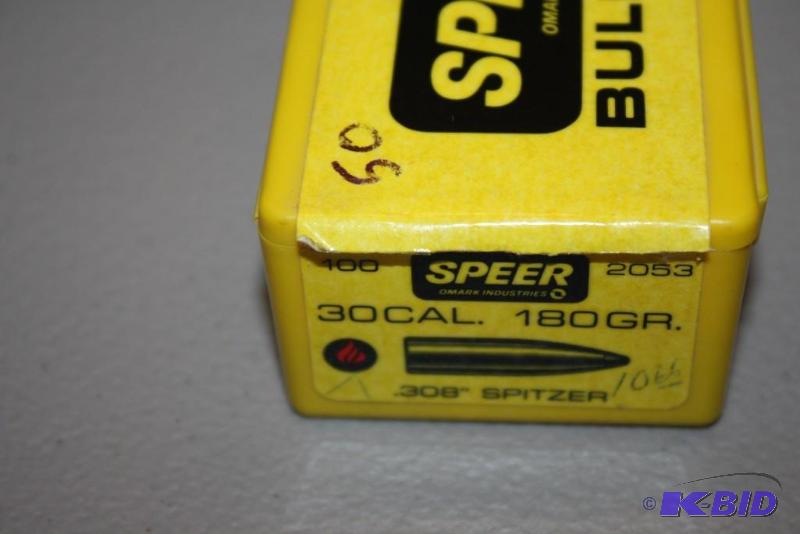 lot 742 image: Box of 30 Cal 180 Grain 508 Spitzer bullets ...