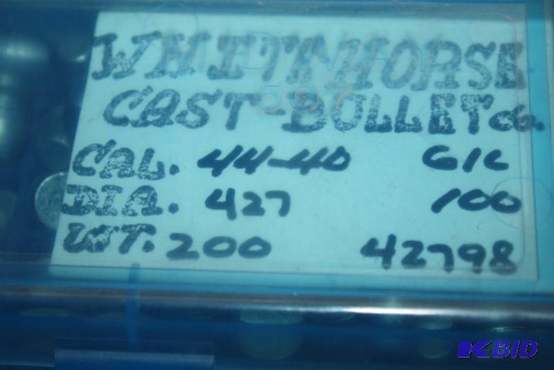 lot 743 image: Box of 44-40 .427 DIA 200 Grain bullets app....