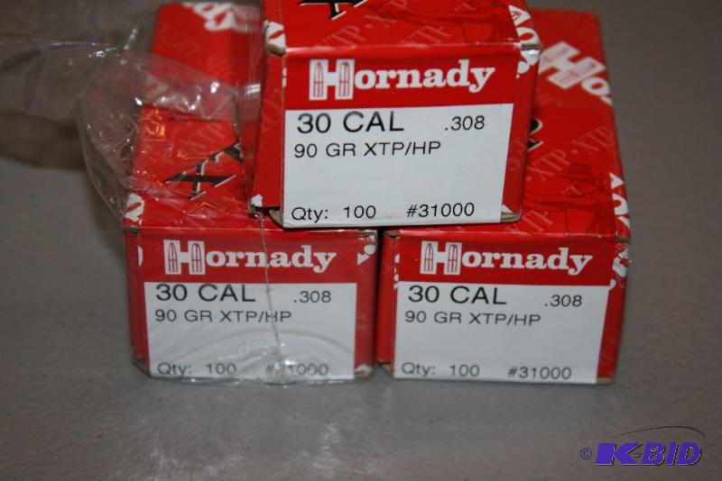 lot 744 image: Box Lot of (3) 30 cal 90 grain XTPHP bullets...